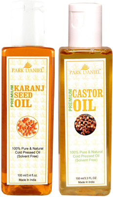 PARK DANIEL Premium Karanj oil and Castor oil combo of 2 bottles of 100 ml (200ml) Hair Oil(200 ml)
