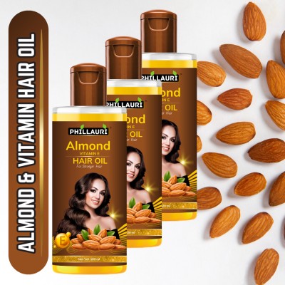 Phillauri Almond And Vitamin E Nourishment for Hair fall Reduction Hair Oil(300 ml)