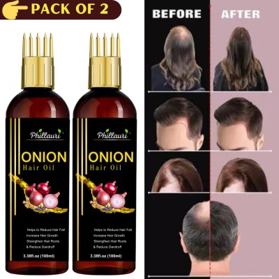Phillauri Onion oil for Strengthens, Promotes Growth, and Restores Hair Health Naturally Hair Oil(200 ml)