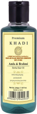Premium Khadi Amla & Brahmi for Smooth & Nourishing, Healthy Soothning Fresh Aroma Hair Oil(210 ml)