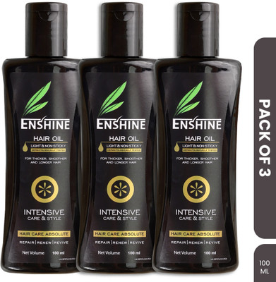 Enshine Hair Oil Lite & Non Sticky Pack of 3 (100 ml each)) Hair Oil(300 ml)