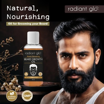 Radiant Glo Beard Growth Oil For Grooming, Strengthening & Nourishing Hair Oil(30 ml)