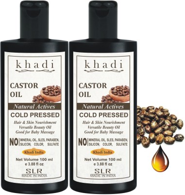 SLR Khadi Castor Oil Cold pressed - Hair Care & Baby Massage Herbal & Natural(200 ml)