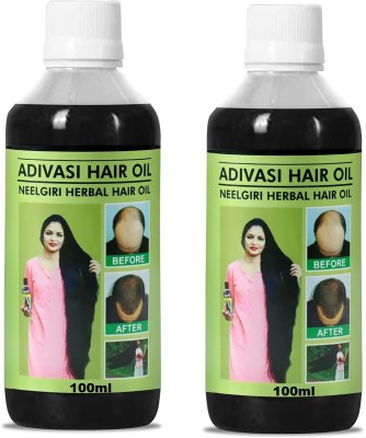 Adivasi Natural Pure ayurvedic neelgiri herbal hair oil pack of 2 Hair Oil(200 ml)