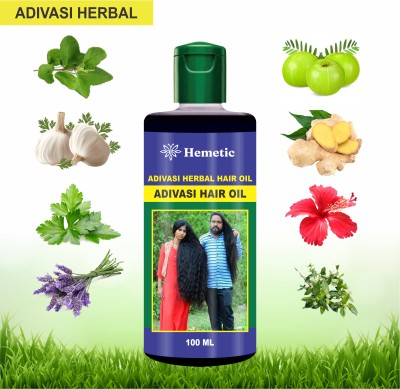 Hemetic Adivasi Organic Natural Herbal Hair Oil Pack Of Two  Hair Oil(100 ml)