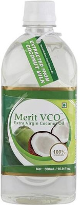 Merit VCO Extra Virgin Coconut Oil 500 ML Pack of 1 Pcs Hair Oil(500 ml)