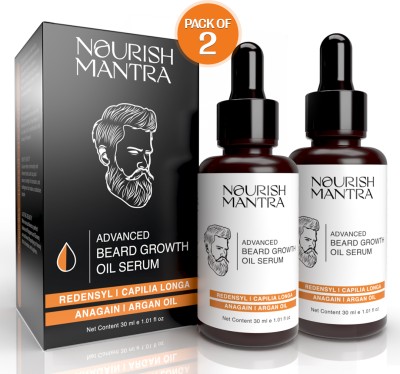 Nourish Mantra Advanced Beard Growth Oil With Argan Oil For Thicker And Healthier Beard Growth Hair Oil(60 ml)