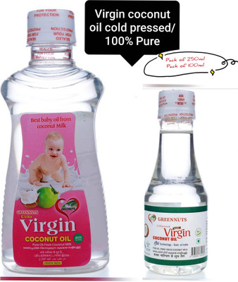 GREENNUT Extra Virgin Coconut Oil Pack of 250ML/100ML Hair Oil(350 ml)