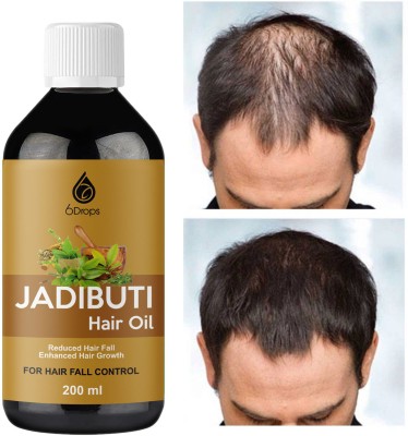 6Drops Jadibuti Herbal Hair Oil, Made By Pure Ayurvedic Herbs Hair Oil(200 ml)