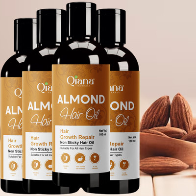 Qiana Almond Oil – Natural Shine Booster – 4x100ml Hair Oil(100 ml)
