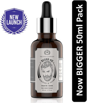 THE MAN COMPANY 100% Natural Beard Growth Oil – (Almond And Thyme) Hair Oil  (50 Ml) For Rs. 249