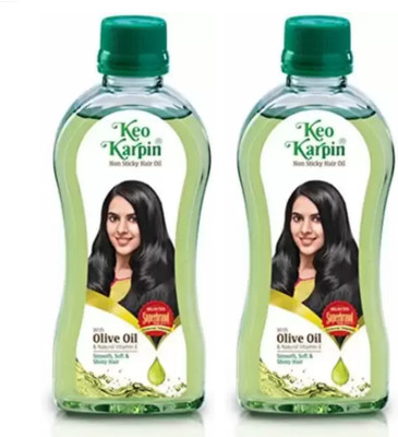 Keo Karpin Non Sticky Hair Oil with Olive Oil & Natural 2x199ml Pack Of 2 Hair Oil(399 ml)