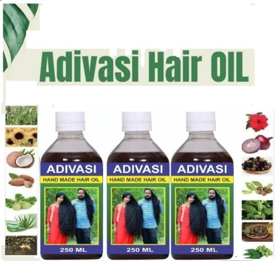 Adivasi PACK OF 3 HAND MADE TYPE HERBAL HAIR OIL (750ML Hair Oil(750 ml)