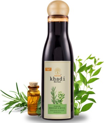 vagad's khadi Herbal Rosemary & Henna Hair Oil 200ml | Reduce Inflamation | Parabens Free | Silicon Free Hair Oil(200 ml)