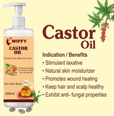 Wiffy Castor Hair Oil for Growth, Deep Moisture, Scalp Health  Hair Oil(200 g)