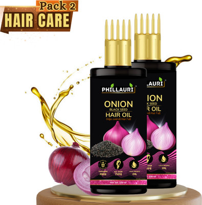 Phillauri Red Blackseed Onion Hair Oil Controls Hair Fall - No Mineral Oil Hair Oil(200 ml)