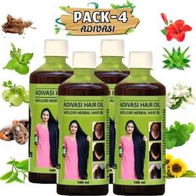 Adivasi Herbal hair oil for Regrowth and Anti hair Fall Hair oil Hair Oil 100ml pack Hair Oil(400 ml)