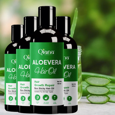 Qiana Aloe Vera Hair Oil – Hair Strength & Nourishment Daily - Pack of 4 Hair Oil(100 ml)