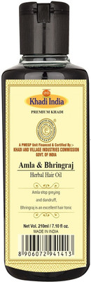 Premium Khadi Amla & Bhringraj Oil with Blend of Natural Herbs Stronger Hair Hair Oil(210 ml)