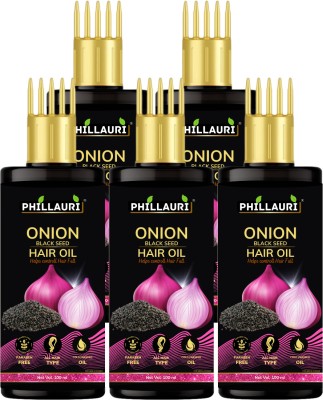 Phillauri Onion Black Seed Hair Oil - WITH COMB APPLICATOR - Controls Hair Fall Hair Oil(500 ml)