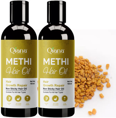 Qiana Methi Hair Oil – Ayurvedic Remedy for Hair Fall - Pack of 2 Hair Oil(100 ml)