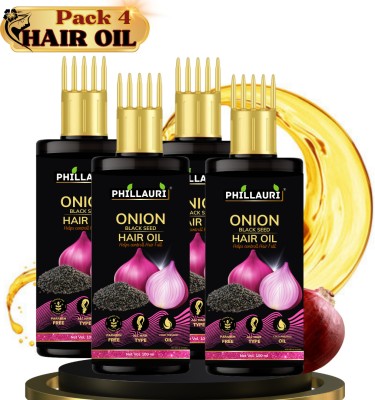 Phillauri Onion Black Seed Hair Oil All In-One Long Hair (Hair Oil) For Men And Women Hair Oil(400 ml)