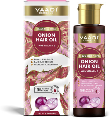 Vaadi HERBALS Black Seed and Red Seed Onion Hair Oil with Vitamin B3- Anti- Hairfall Hair Oil(120 ml)