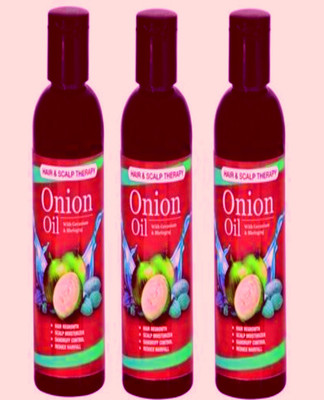 Manarya Sun's Heart Onion Hair Oil 100ml With Black Seed Oil Pack of 3 Hair Oil(300 ml)