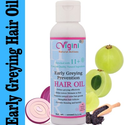 Vigini Early Anti Premature Grey Greying Prevention Hair Care Medicine Oil Men Women Hair Oil(100 ml)