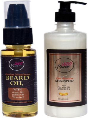 INDOPOWER BnN 237-ABSOLUTE NOURISHMENT BEARD OIL 30ml. + ROOT ACTIVATOR SHAMPOO 500g.(2 Items in the set)