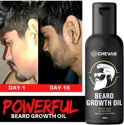 Chevar beard oil Advanced Beard Growth Oil For Men(SLS & Parabean Free)Beard Oil Hair Oil(50 ml)