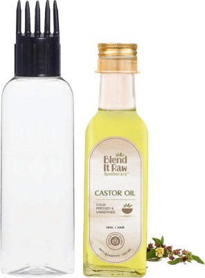 Blend It Raw Apothecary Castor Oil 100ml & Applicator Bottle with Comb Cap | Combo Hair Oil(100 ml)