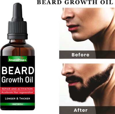 smartdrops Powerful Beard Growth Formula, Stimulate Beard Growth Hair Oil(30 ml)