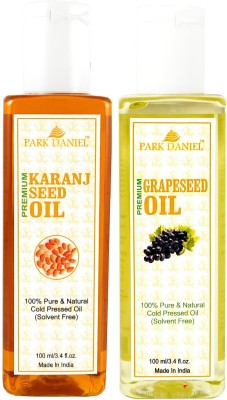 PARK DANIEL Organic Karanj oil and Grapeseed oil - Natural & Undiluted combo of 2 bottles of 100 ml (200ml)(300 ml)