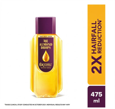 BAJAJ Almond Drops with 6X Vitamin E Nourishment for 2X Hairfall Reduction Hair Oil(475 ml)