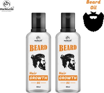 meracle Faster Beard Growth Oil Combo, 2X Faster beard growth with Thicker& Strengthens Hair Oil(100 ml)