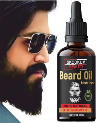 SKOOKUM 4x Supreme Quality Beard Growth Oil With Advanced Formula Based  Hair Oil(30 ml)
