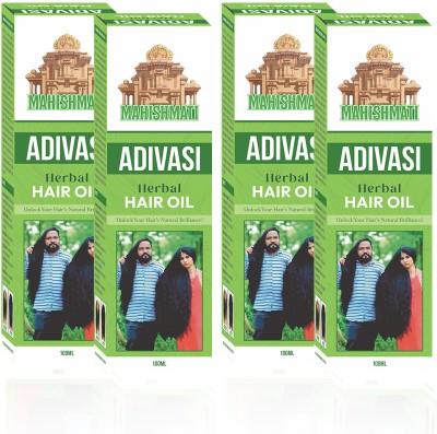 KISRA Mahishmati Adivasi Herbal Hair Oil | Promotes hair-growth | (100ml x 4) Hair Oil(400 ml)