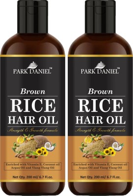 PARK DANIEL Premium Brown Rice Hair Oil Enriched With Vitamin E - For Strength and Hair Growth Combo Pack 2 Bottle of 200 ml(400 ml) Hair Oil(400 ml)