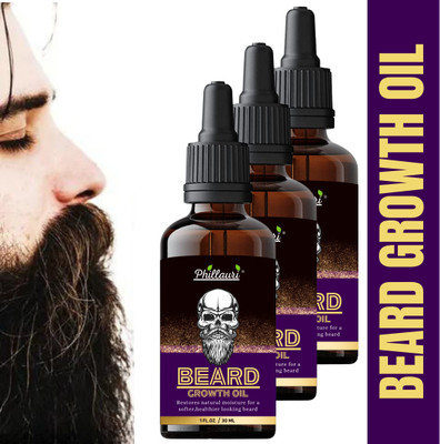 Phillauri Beard oil For Smooths Texture|| Protects From Elements||(pack of 3) Hair Oil(90 ml)