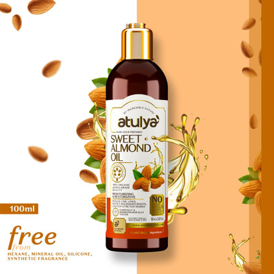 Atulya Pure Cold Pressed Sweet Almond Oil 100ml Hair Oil(100 ml)