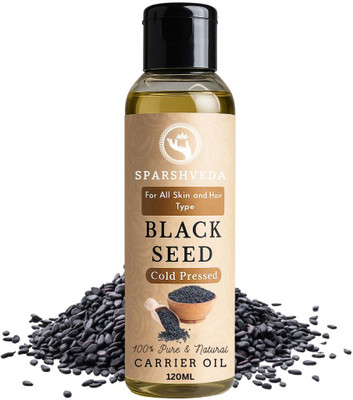 Sparshveda Black Seed Oil for Hair, Skin & Cooking, Rich in Omega 3, 6 & 9 Hair Oil(120 ml)