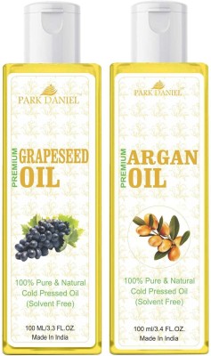 PARK DANIEL Premium Argan oil and Grapeseed oil combo of 2 bottles of 100 ml (200ml) Hair Oil(200 ml)