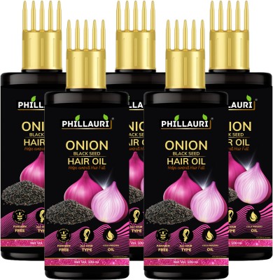 Phillauri Onion black seed hair oil for Hair Regrowth and Hair Fall Control Hair Oil(500 ml)