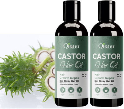 Qiana Castor Hair Oil – For Hair That Shines & Grows - Pack of 2 Hair Oil(100 ml)