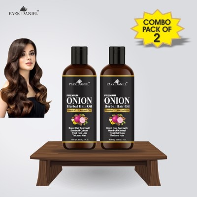 PARK DANIEL Premium Onion Herbal Hair Oil - For Healthy and Shiny Hair (60ml) Combo Pack Of 2 (120ml) Hair Oil(120 ml)