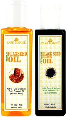 PARK DANIEL Premium Flaxseed oil and Blackseed oil combo of 2 bottles of 100 ml (200ml) Hair Oil(200 ml)