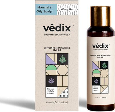 Vedix Customzed Ayurvedic Jeevath Root Stimulating Hair Oil for Normal & Oily Scalp Hair Oil(100 ml)