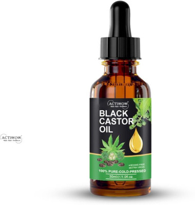 ACTIWOW Black Castor Oil For Beard Growth & Softness Hair Oil(30 ml)
