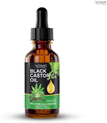 ACTIWOW Black Castor Oil For Hair Thickness & Volume Hair Oil(30 ml)